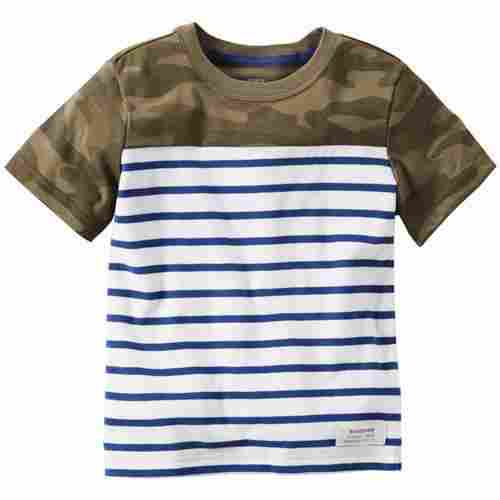 Unique Design, Stylish, Cool and Comfortable Camo-Block Striped Short Sleeves T Shirt