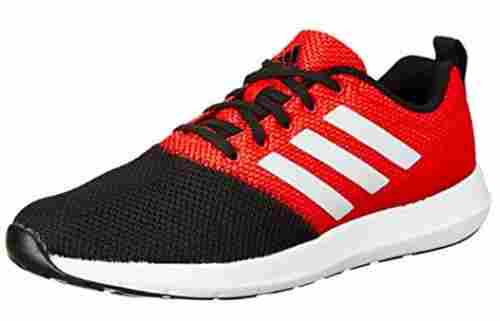 Red And Black Color Running Adidas Mens Shoes With Lace Up Closing