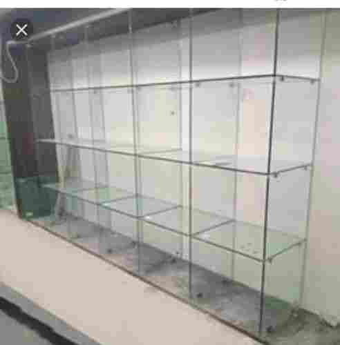 Wall Mounted 20mm Thick Shops And Malls Glass Storage Rack 