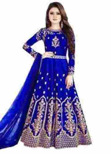 Ladies Party Wear Beautiful Stylish Lightweight Cotton Blue Anarkali Suits 
