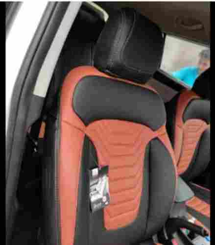 Black And Orange Water-Proof Plain Pu Leather Designer Car Seat Cover