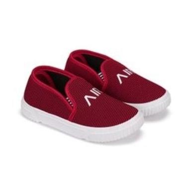 Stylish Look And Comfortable Felt Fabric Canvas Red Boys Shoes For Daily Wear Heel Size: Low