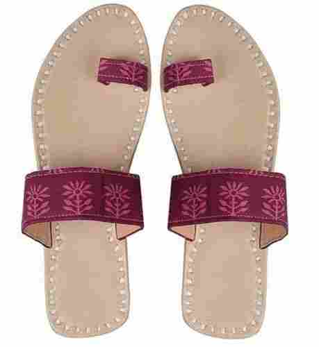 Brown And Maroon Ladies Fancy Slipper Comfortable Affordable Stylish Durable Sole