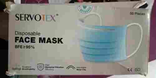 Hygiene Light Weight And Comfortable Servotex Disposable Face Mask 