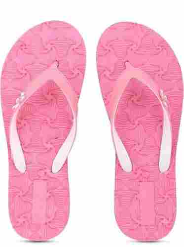 Ladies Comfortable Stylish Durable Sole Pink And White Fancy Slipper