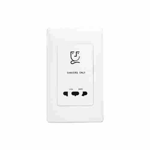 Environmental Friendly Heat Proof Safe And Secure Easy To Use White Shaver Socket 