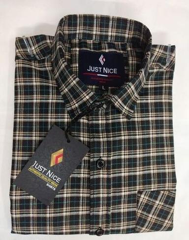Washable Skin Friendly Pure Cotton Men'S Regular Fit Casual Check Shirts