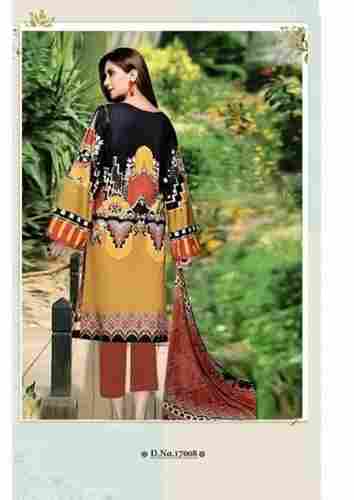 Daily Wear Pure Cotton Printed Designer Salwar Kameez With Yellow Color