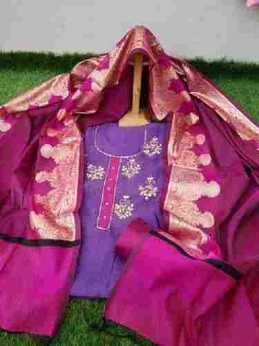 Ladies Designer Unstiched Banarsi Silk Suit For Party Wear, Wedding Wear
