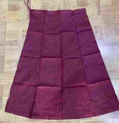 Purple Plain Ladies Cotton Petticoat With Straight Border And 43 Inch Waist