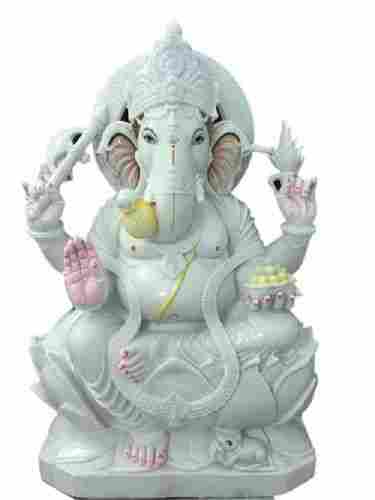 Sold White Color Marble Ganpati Statue For Religious Purpose, Worship, Temple