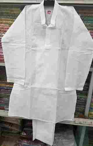Men Formal Wear Long Sleeves Traditional White Cotton Plain Kurta Pajama