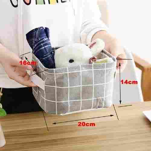 Grey White Foldable Cotton Storage Bag For Household