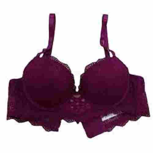 Ladies Adjustable Straps Elegant Comfortable Soft Padded Cotton Purple Bra