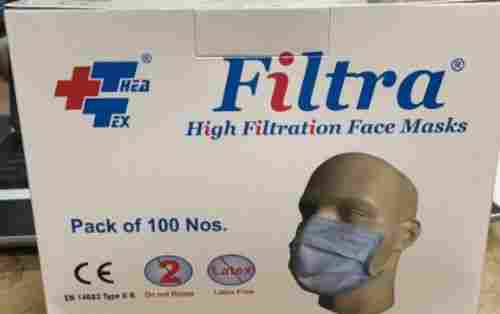 Comfortable Blue High Filtration Face Masks Pack Of 100 Nos Use For Daily 
