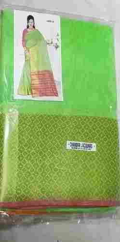 Ladies Comfortable Shrink Resistance Skin Friendly Designer Green Cotton Silk Sarees 