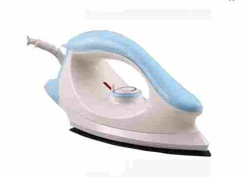 White And Blue Stainless Steel 750watt Electric Dry Iron With Non-Stick Coated Sole Plate And Operating Voltage 230v 