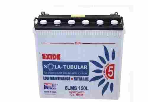 White Extra Long-Life 12volts 150ah Exide 6lms Solar Tall Tubular Battery, 66.3kg Weight