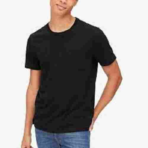 Mens Short Sleeves And O-Neck Comfortable Fit Soft Cotton Plain Black Color T-Shirt