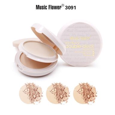 Music Flower Double Deck Cosmetics Face Powder (Eyes & Face)