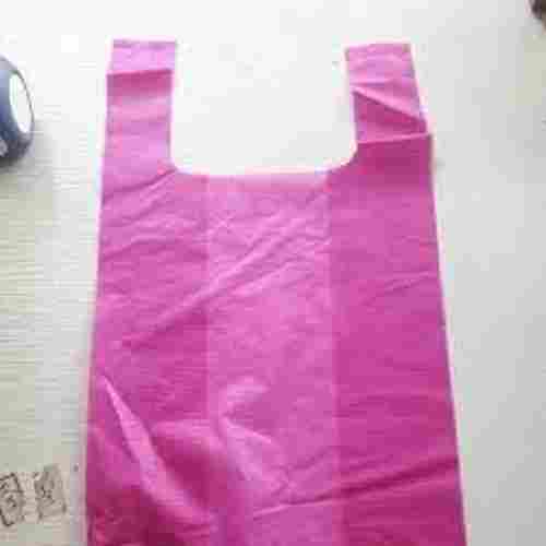 Biodegradable And Light Weight Plain Pink Plastic Carry Bags For Grocery Shopping