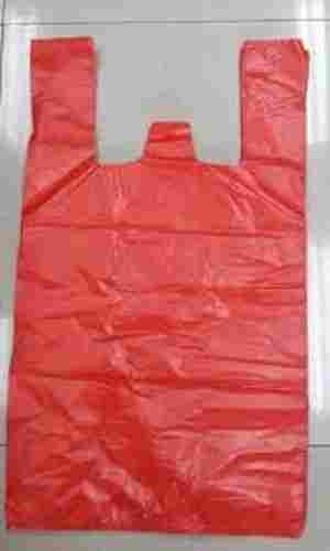 Light Weight And Water-Proof Plain Red Plastic Carry Bags For Grocery Shopping 