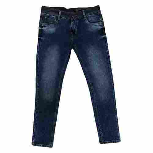 100 Percent Plain Dyed Denim Men Comfort Fit Dark Blue Shade Color Jeans