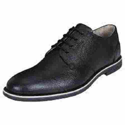 Comfortable And Breathable Skin Friendly Black Plain Mens Leather Shoes