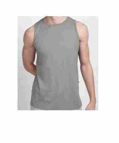 Kriscan Comfortable And Washable Casual Wear Grey Cotton Vests For Mens