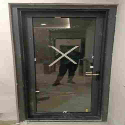 Black Color Rectangular Shape Powder Coated Finish Glass And Aluminum Material Rust Proof Durable Door