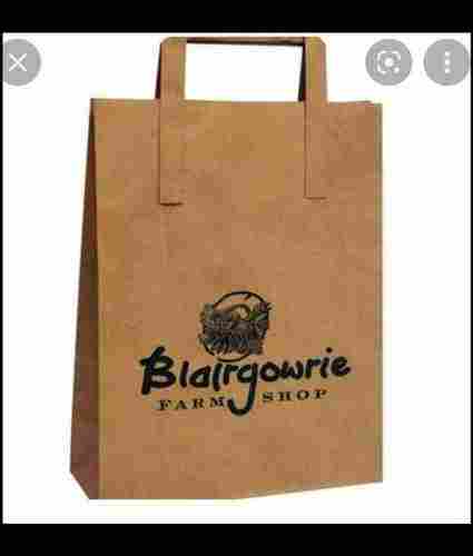 Craft Paper Printed Paper Bag, Handmade Technic And Brown Color