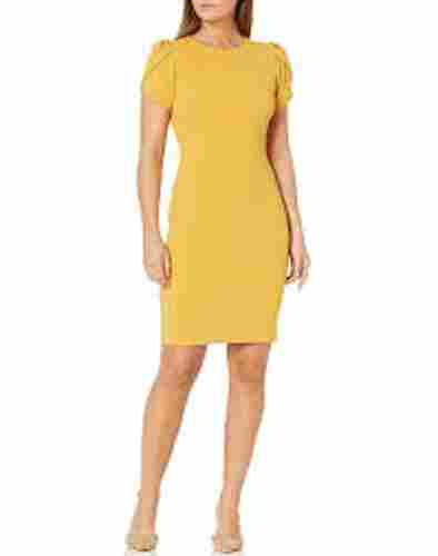 Comfortable And Designer Yellow Stylish Versatile One Pieces Dress For Ladies 