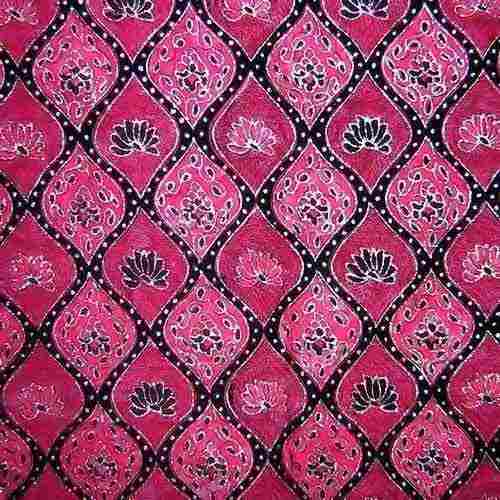 Smooth Soft Texture And 100% Pure Pink With Design Printed Batik Print Cotton Fabric