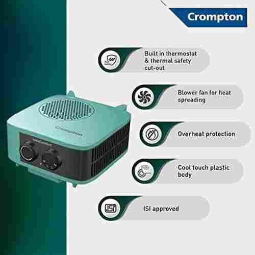 Crompton Insta Heat Convector With Adjustable Thermostats, Hybrid Cyan, Standard