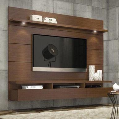 Box Modern Brown Wall Mounted Wooden Tv Cabinet For Home And Office Use
