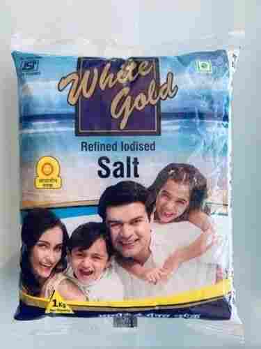 Longer Shelf Life White Gold Refined Iodised Common Salt, Free Flow Refined Oil Pack 1 Kg