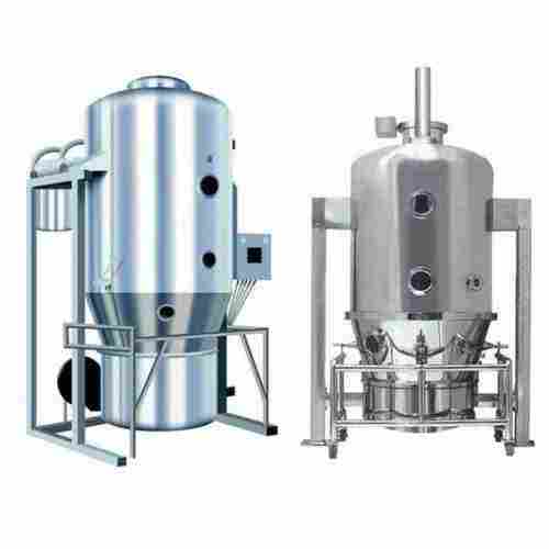 Stainless Steel Industrial Fluidized Bed Dryer, Silver Color & Round Shape