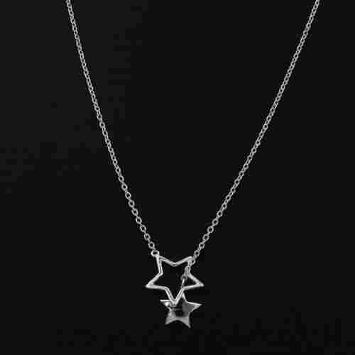925 Sterling Silver Silver Lariat Star Necklace