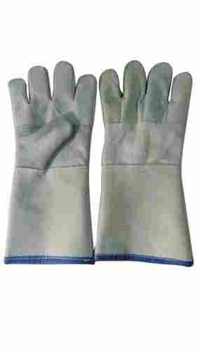 100% Protective Good Quality Of Grey And Leather Safety Gloves 