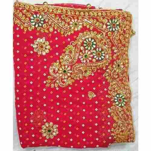 Pink Color Stylish And Comfortable Satin Embroidered Jaipuri Designer Ladies Saree