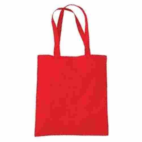 Eco Friendly And Durable Red Traditional Plain With Long Handle Cotton Cloth Bag
