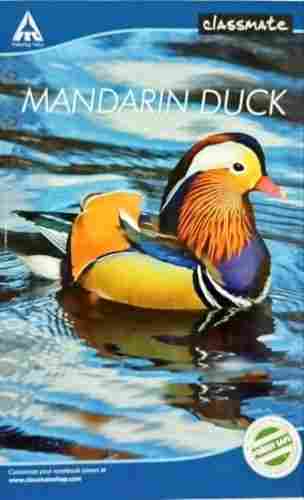  Long Notebook With Different Shades Unruled Hard Cover, Mandarin Duck Picture