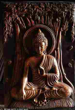4x3.5 Feet Handmade Resin Sitting Buddha Sculpture For Home & Temple