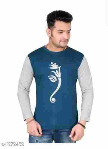 Full Sleeves Round Neck Lightweight Comfortable And Washable Printed Mens T Shirt