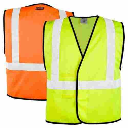 Plain And Net Yellow And Orange Industrial Safety Jacket, Construction And Traffic Control