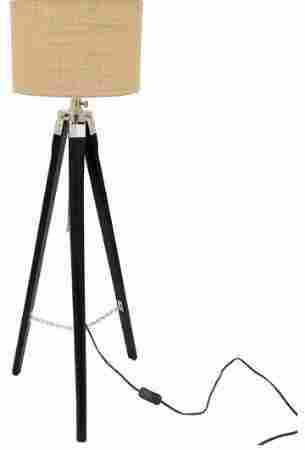 Portable Free Standing Nautical Natural Teak Wood Tripod Floor Lamp for Home Decoration