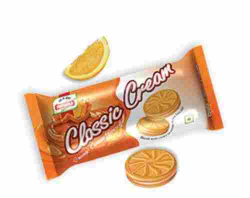 Priyagold Round Crispy Sweet Orange Flavoured Cream Sandwich Biscuits