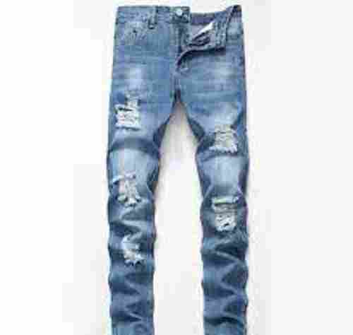 Mens Fashionable Stretchable Comfortable And Regular Fit Light Blue Denim Jeans
