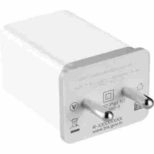 White Color With Two Port Pin Power Adapter For Fast Charging