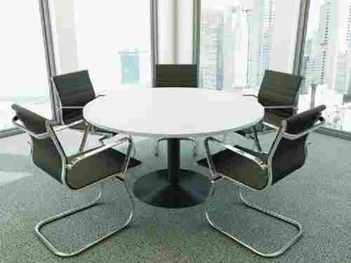 Round Plastic Table Chair Set For Office, 5 Seat + 1 Table